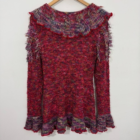 Chic Ruffled Knit Sweater in Multicolor - Picture 9 of 15